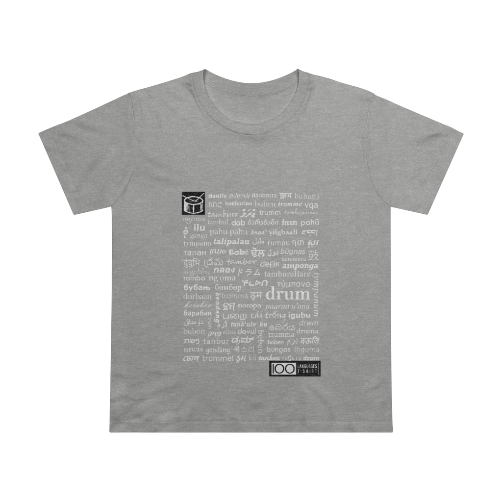 Women's Drum Tee - white print - Image 5