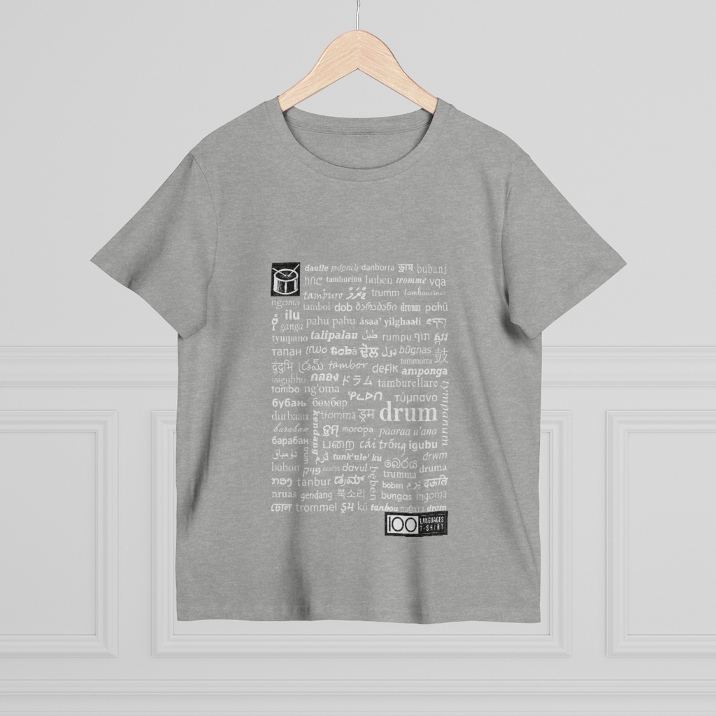 Women's Drum Tee - white print - Image 8