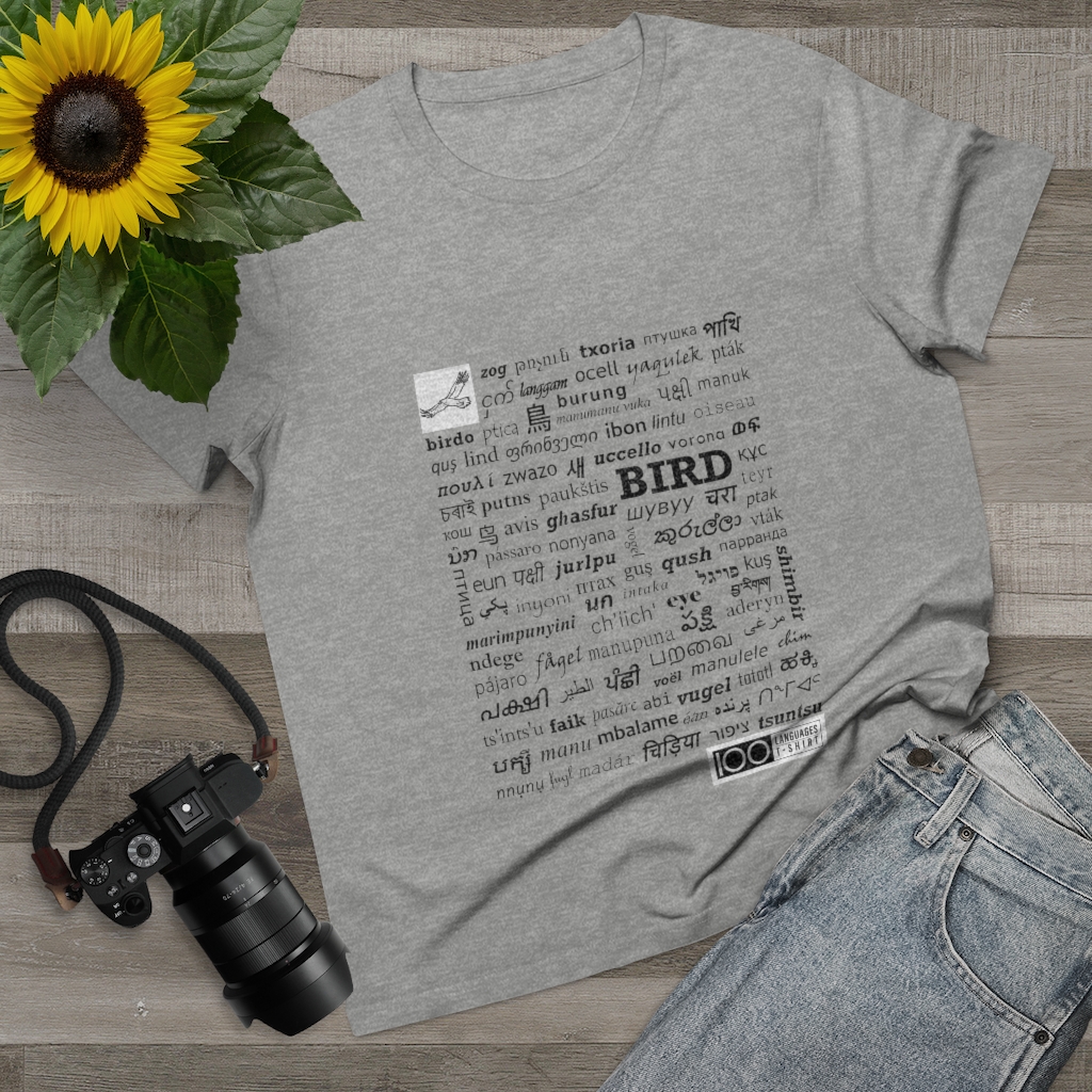 Women's Bird Tee - black print - Image 6