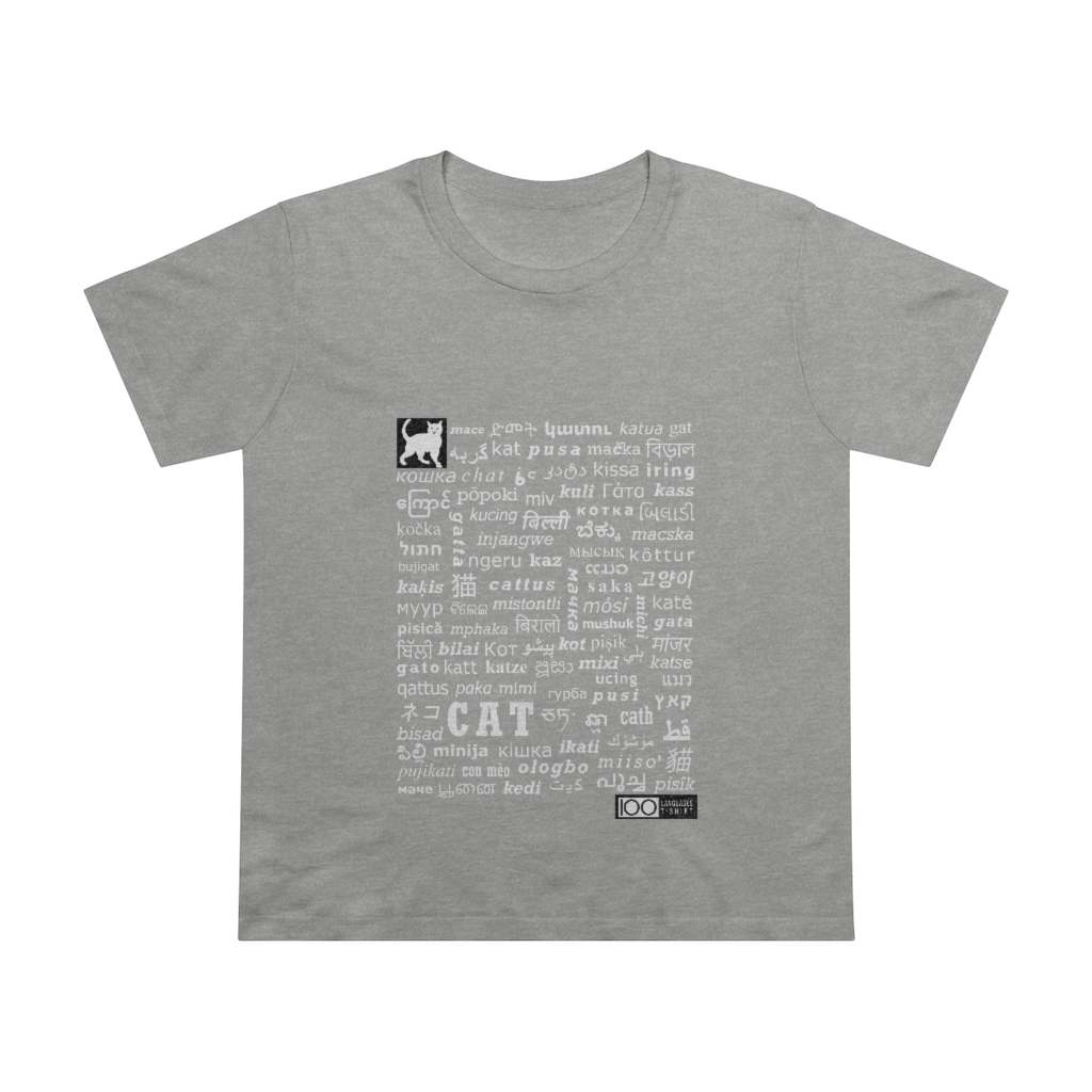 Women's Cat Tee - white print - Image 5