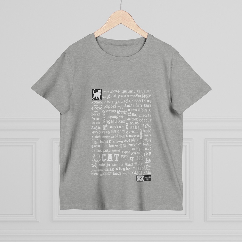 Women's Cat Tee - white print - Image 8