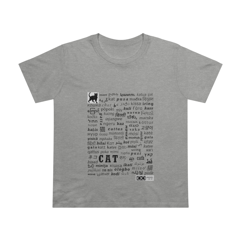 Women's Cat Tee - black print - Image 5