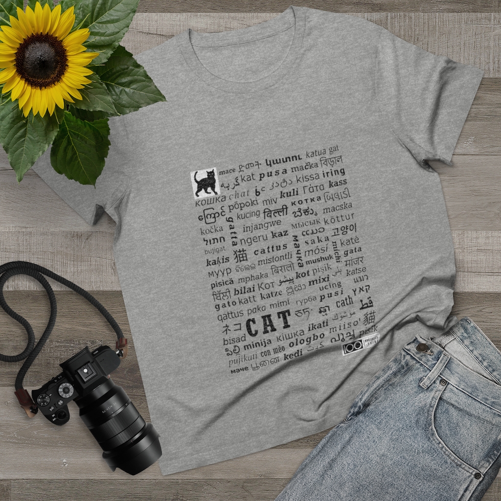 Women's Cat Tee - black print - Image 6