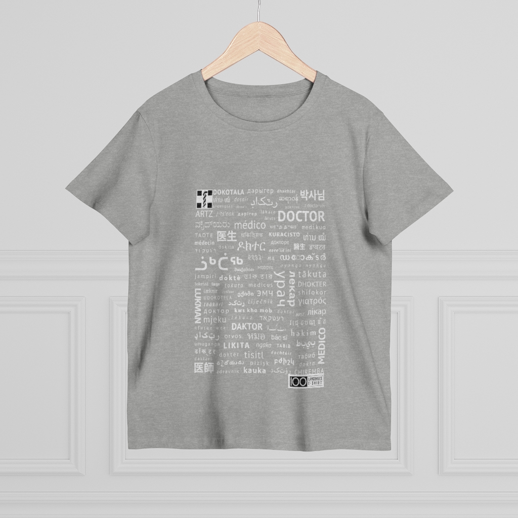 Women's Doctor Tee - white print - Image 8