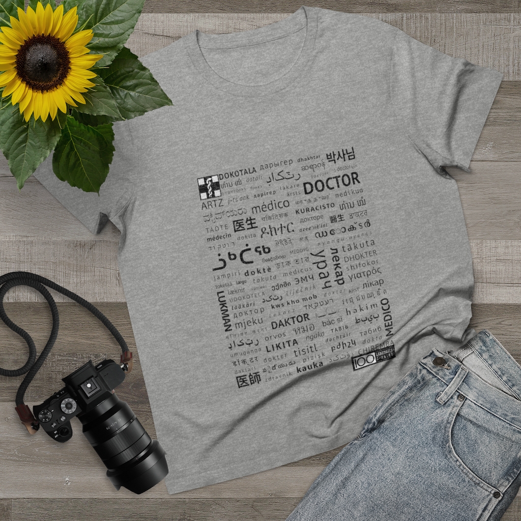 Women's Doctor Tee - black print - Image 2