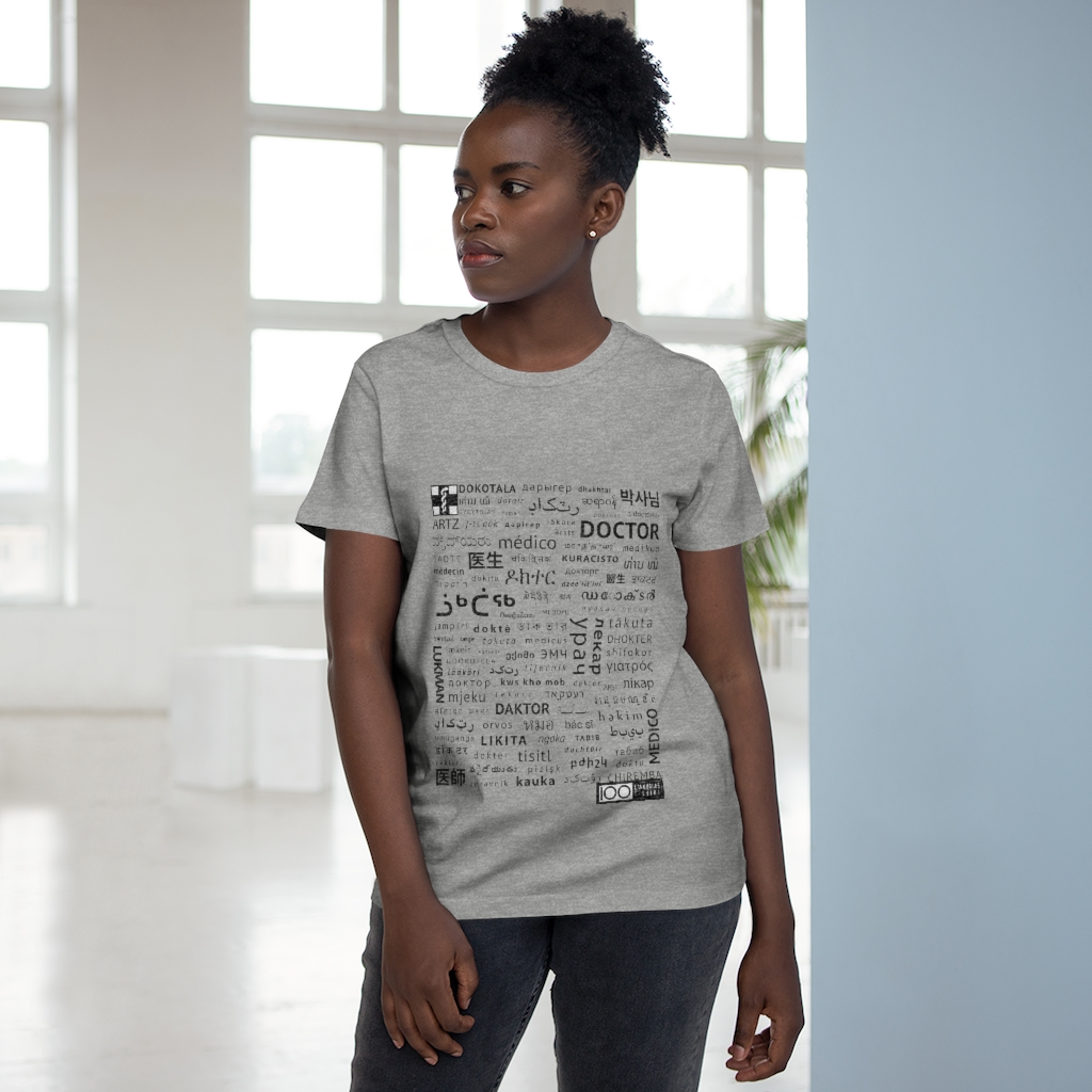 Women's Doctor Tee - black print - Image 3