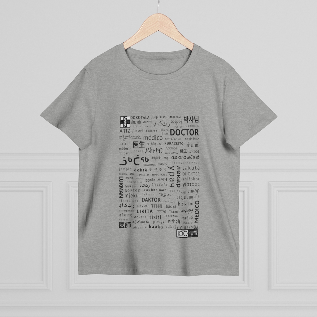 Women's Doctor Tee - black print - Image 4
