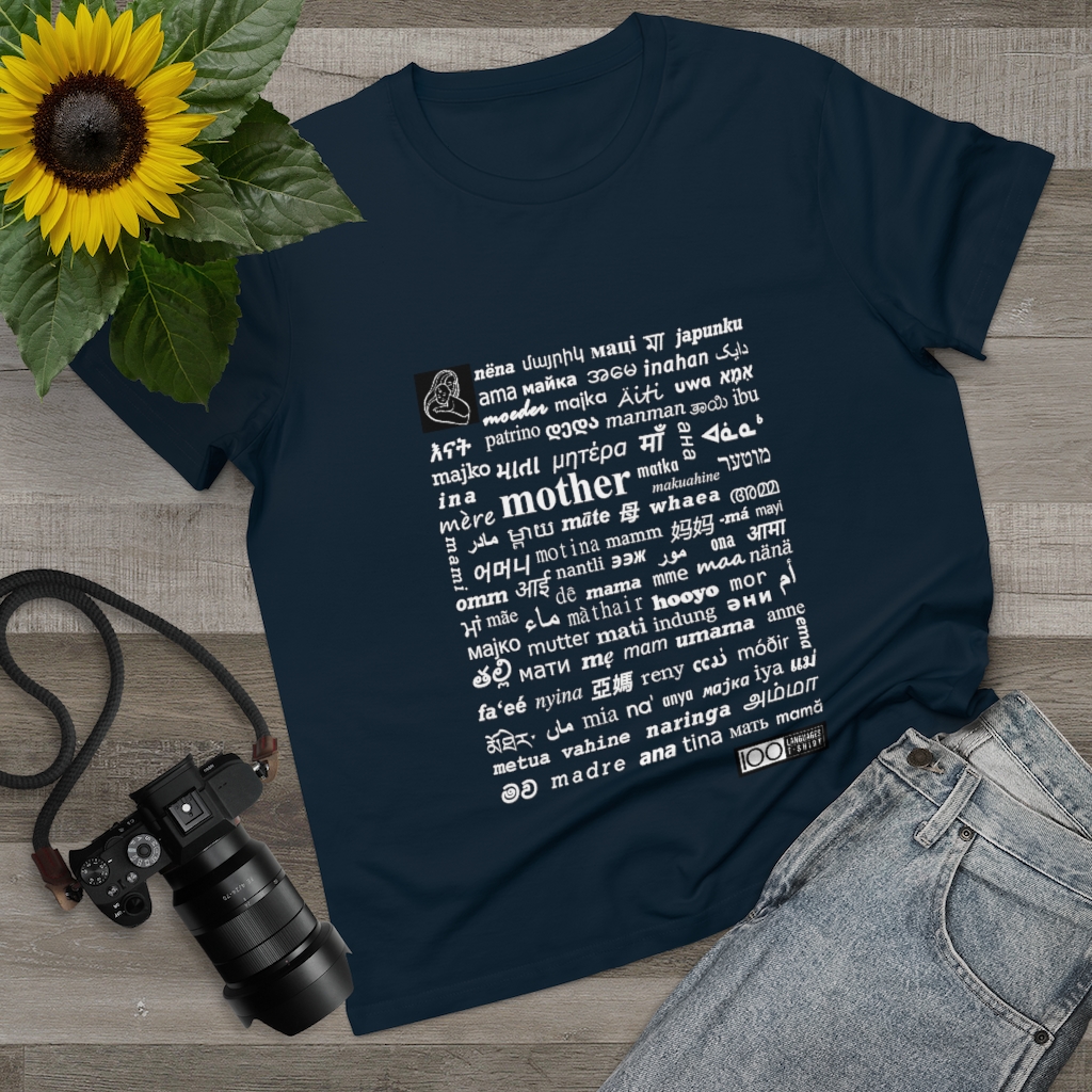 Women's Mother Tee - white print - Image 10