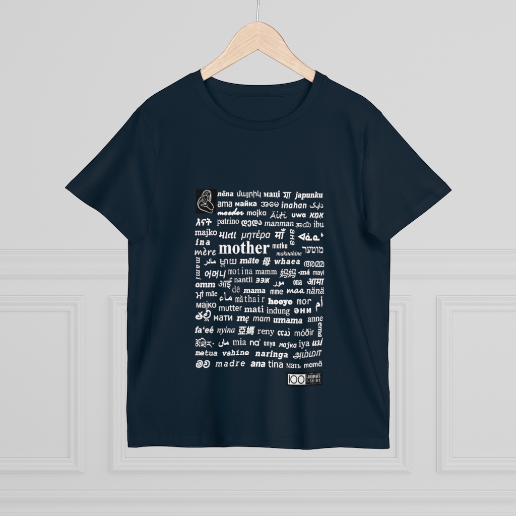 Women's Mother Tee - white print - Image 12