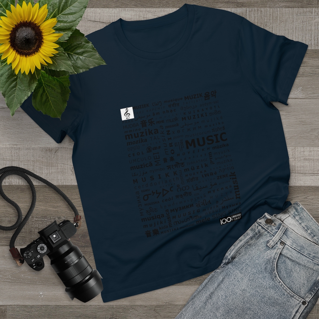 Women's Music Tee - black print - Image 10