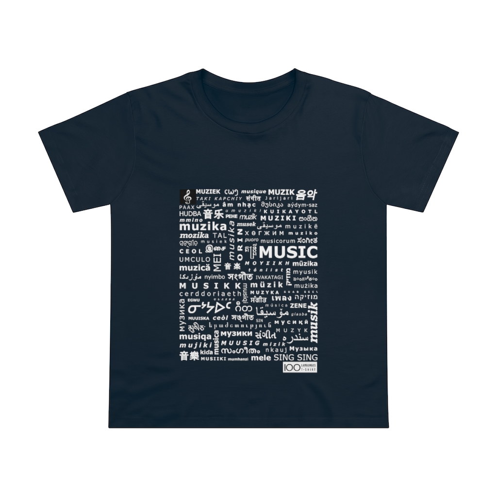 Women's Music Tee - white print - Image 9