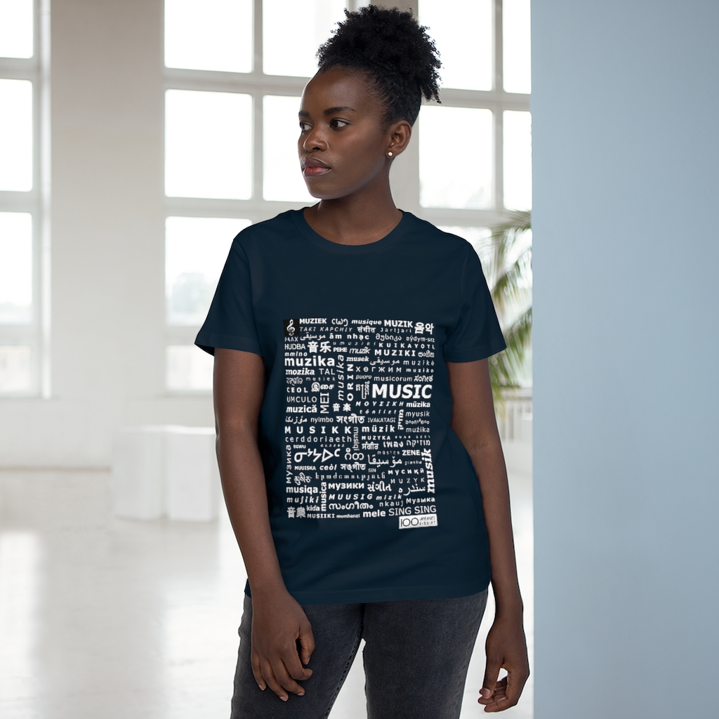 Women's Music Tee - white print - Image 11