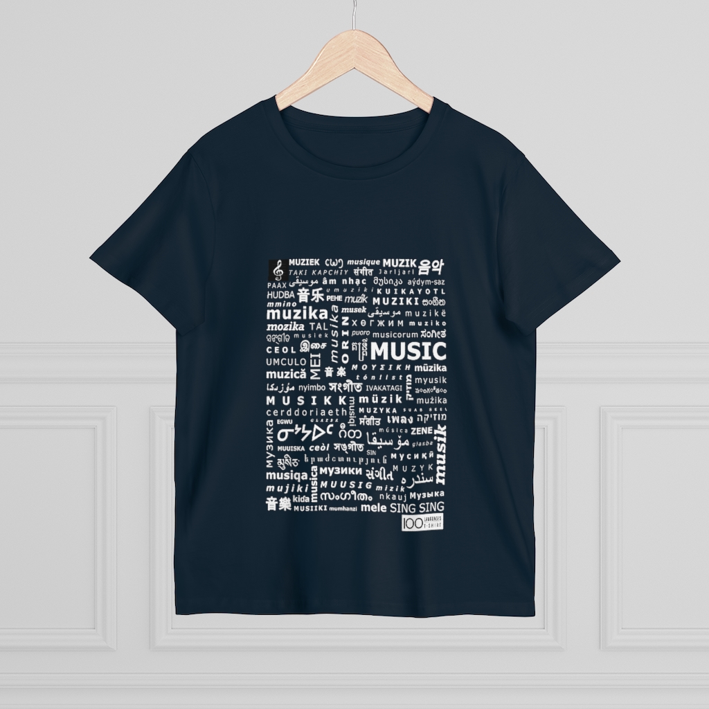Women's Music Tee - white print - Image 12