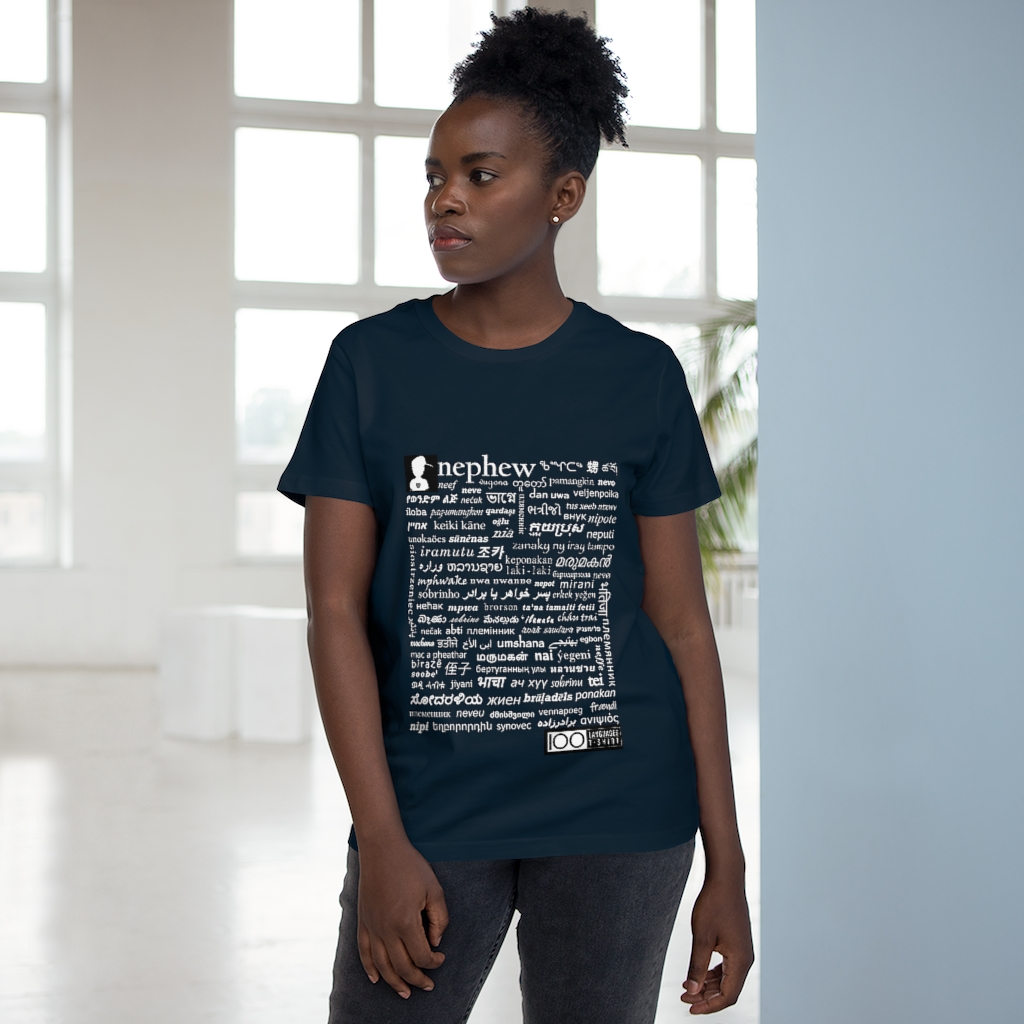 Women's Nephew Tee - white print - Image 11