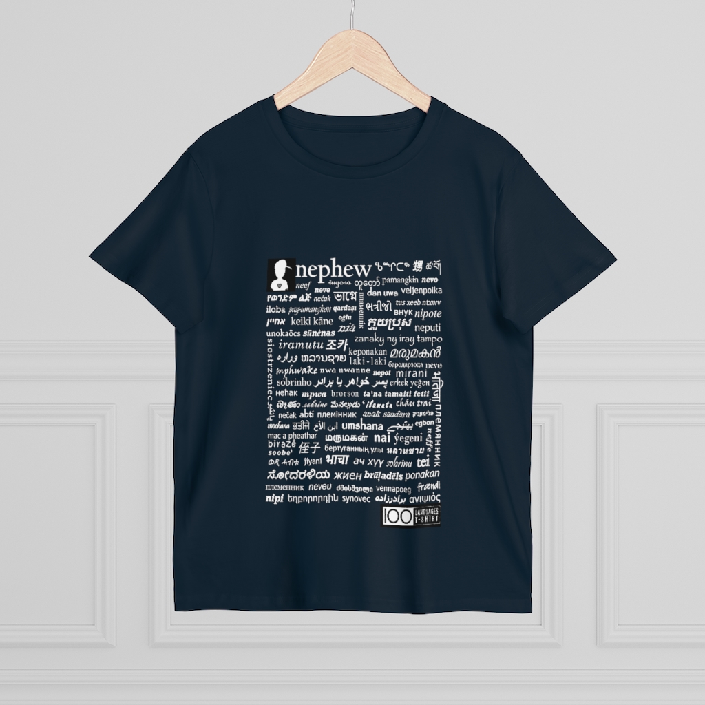 Women's Nephew Tee - white print - Image 12