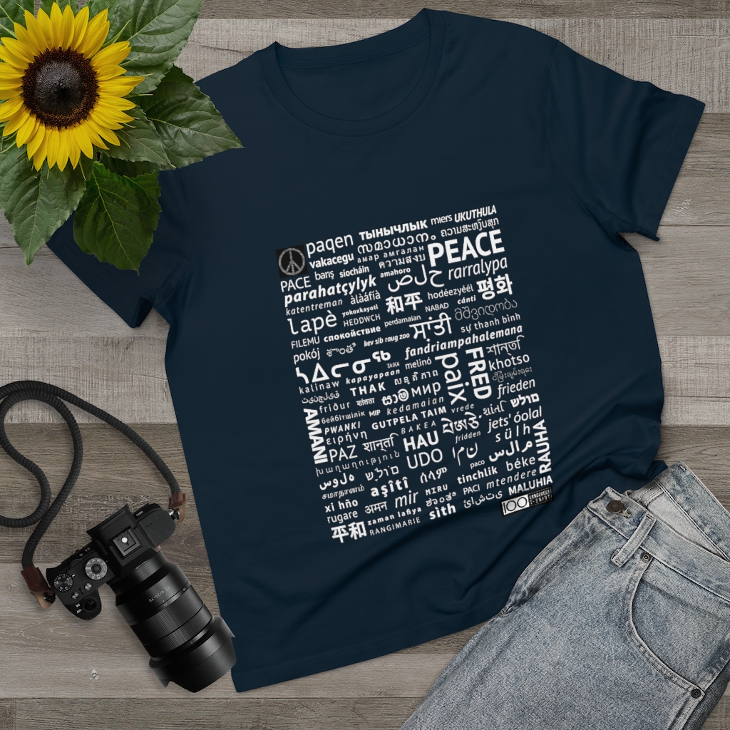 Women's Peace Tee - white print - Image 10