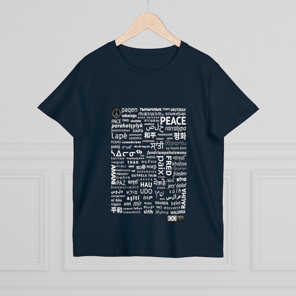 Women's Peace Tee - white print - Image 12