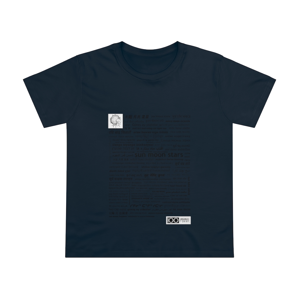 Women's Sun Moon Stars Tee - black print - Image 9