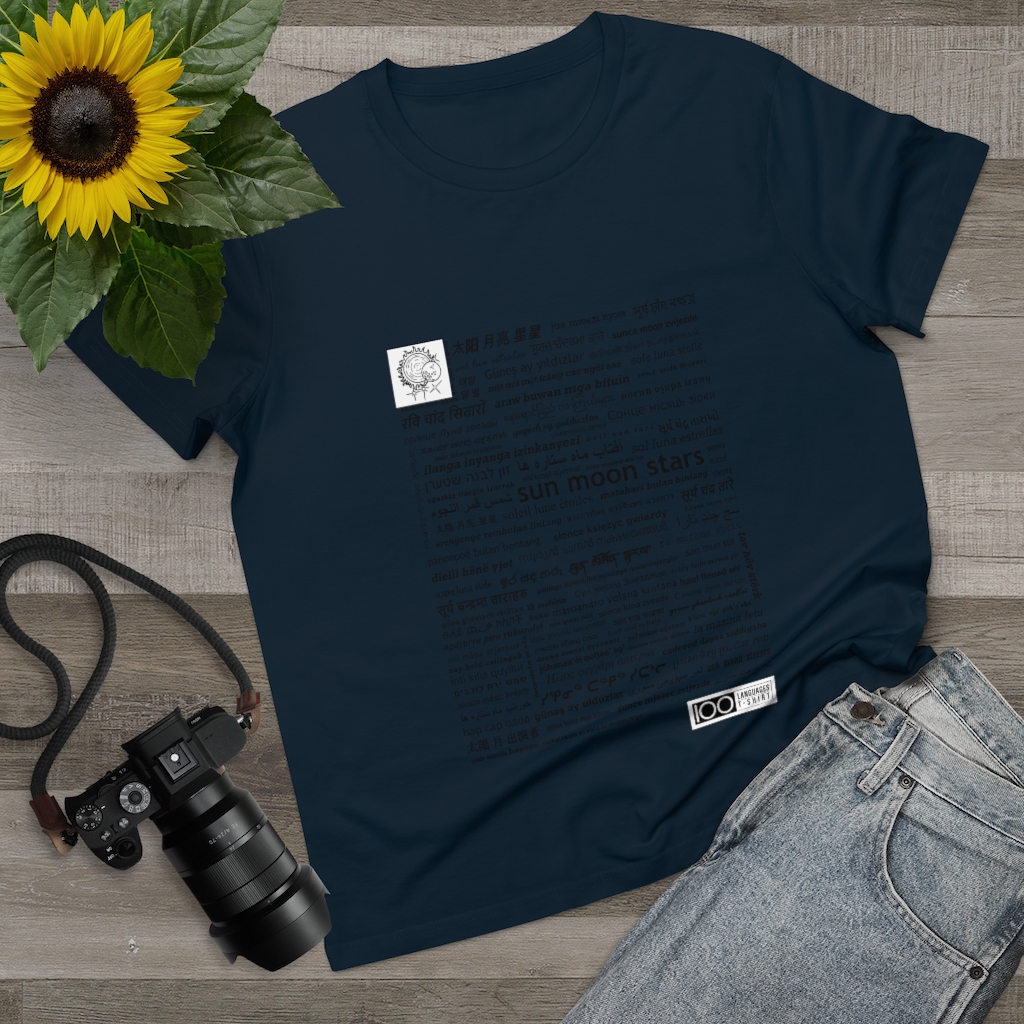Women's Sun Moon Stars Tee - black print - Image 10