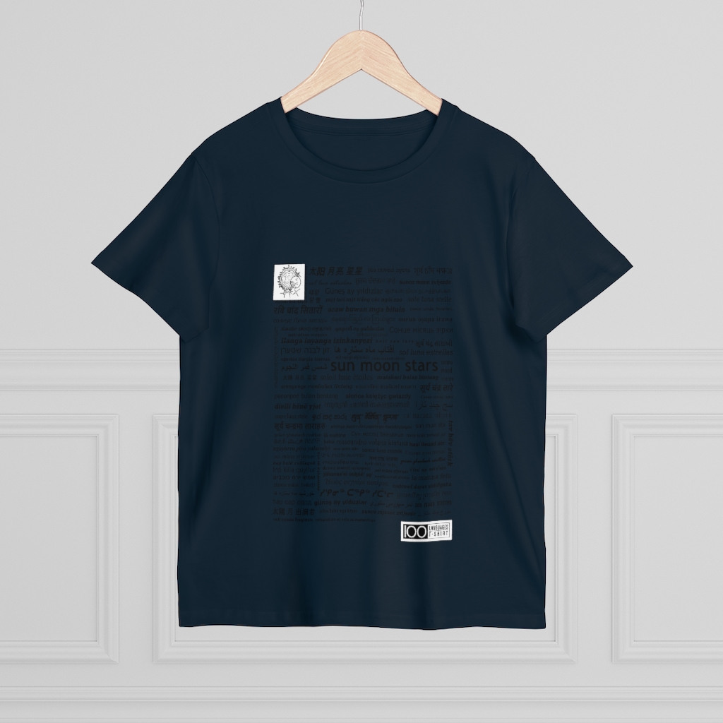 Women's Sun Moon Stars Tee - black print - Image 12