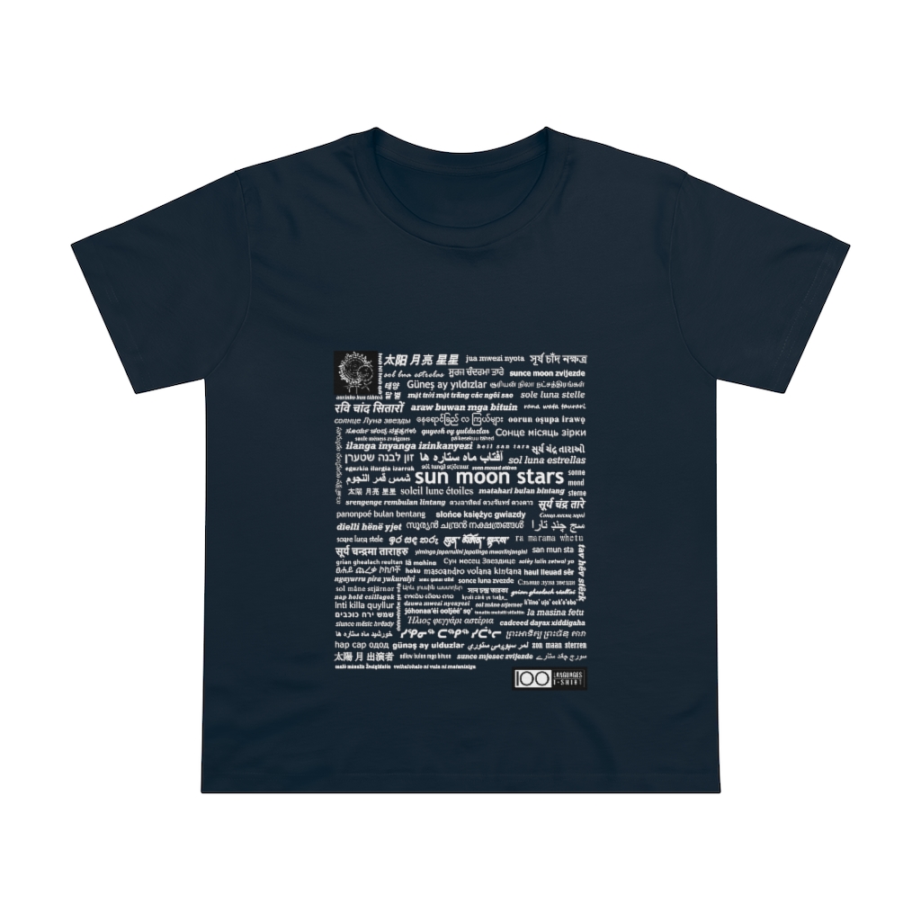 Women's Sun Moon Stars Tee - white print - Image 9
