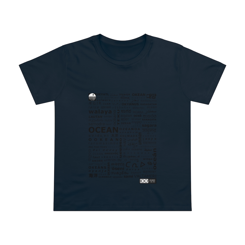Women's Ocean Tee - black print - Image 9