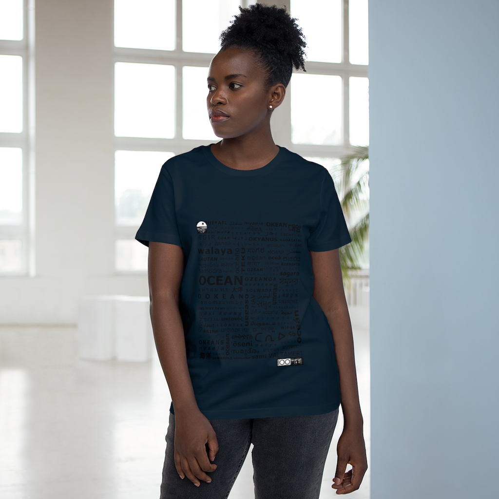 Women's Ocean Tee - black print - Image 11