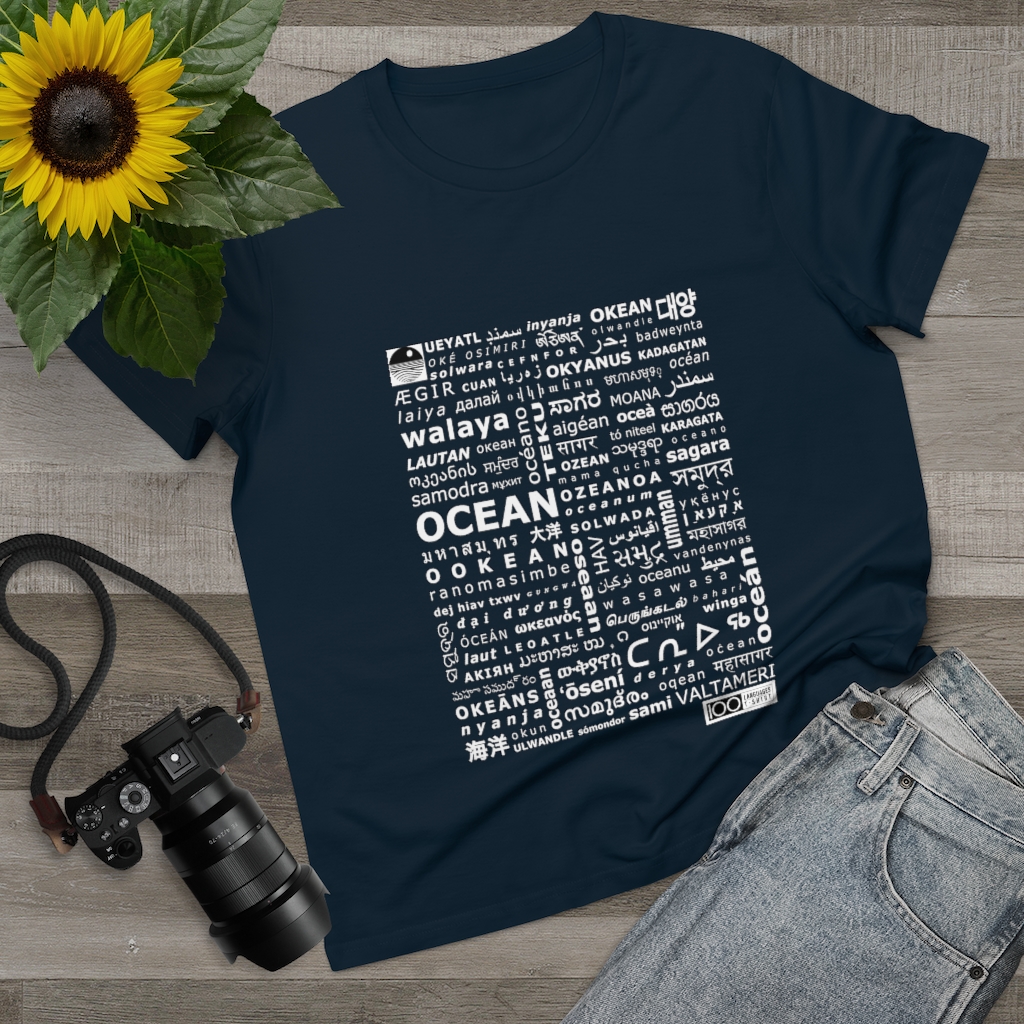 Women's Ocean Tee - white print - Image 10