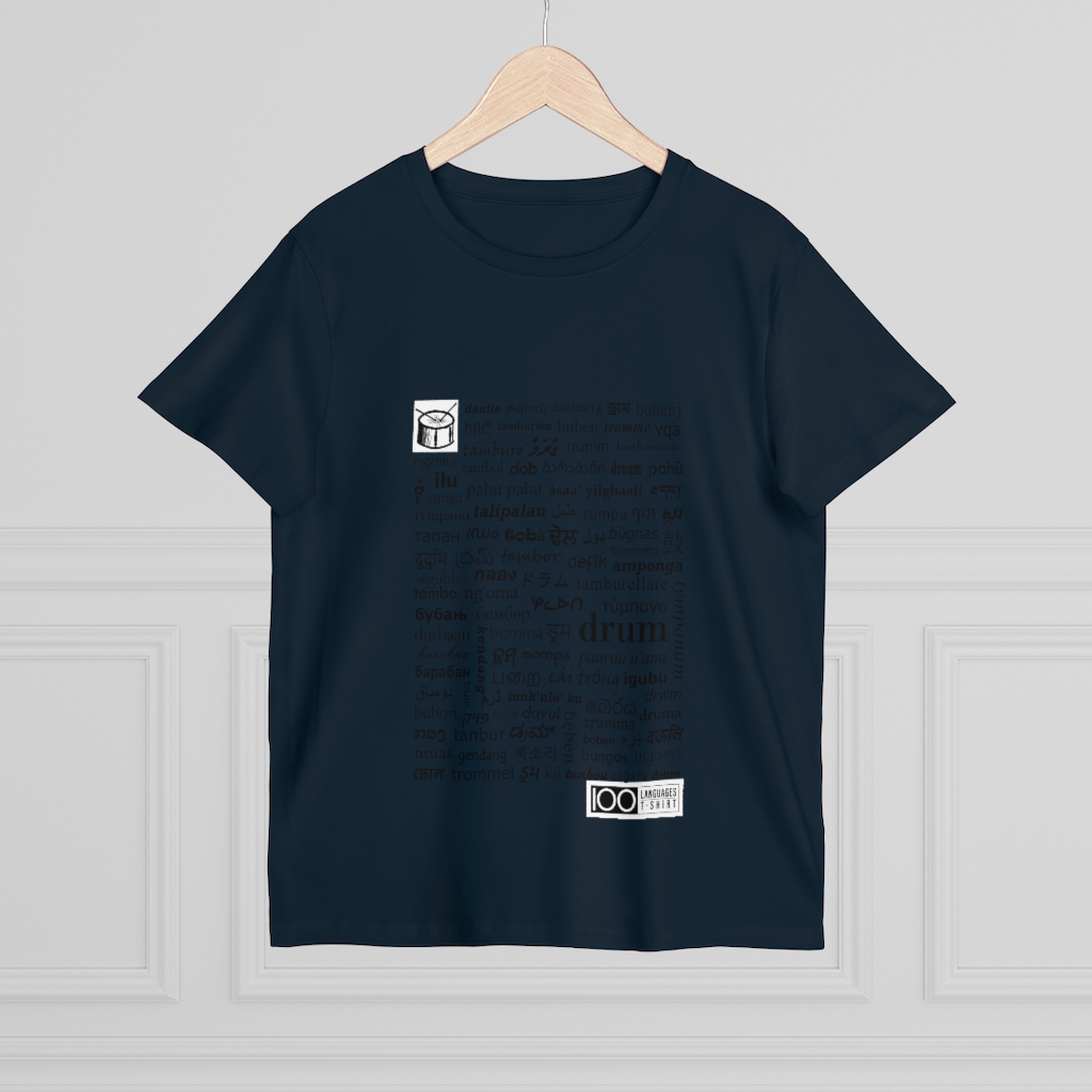 Women's Drum Tee - black print - Image 12