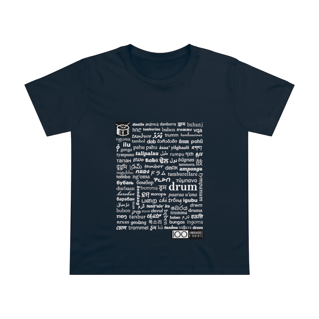 Women's Drum Tee - white print - Image 9