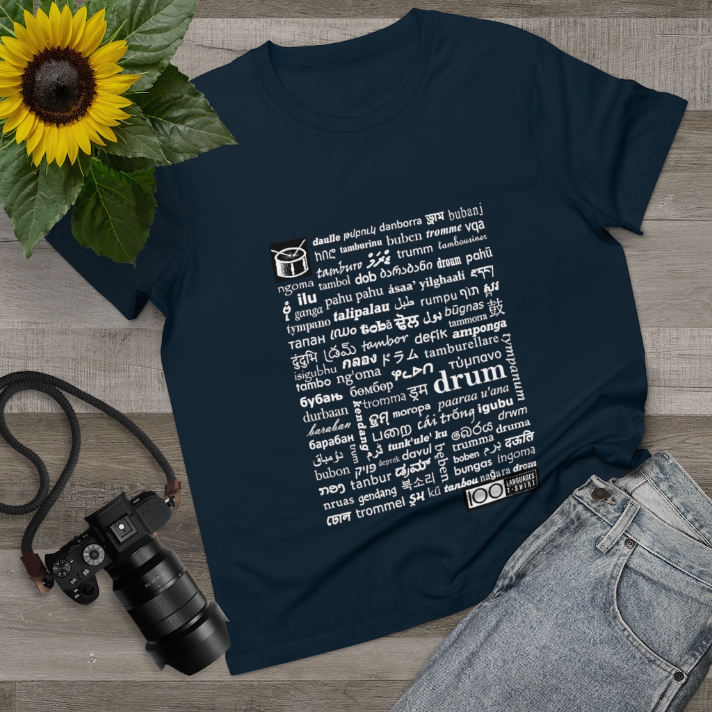Women's Drum Tee - white print - Image 10