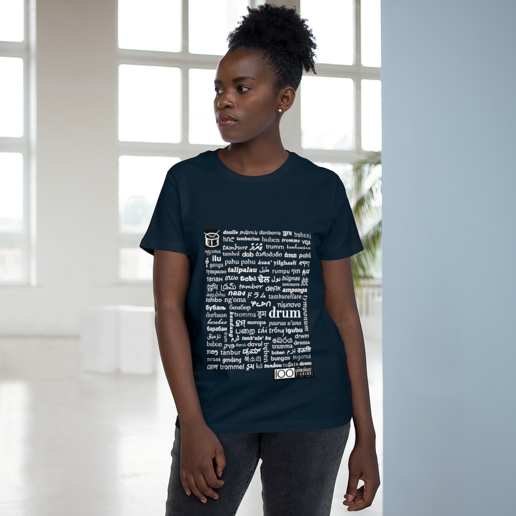Women's Drum Tee - white print - Image 11