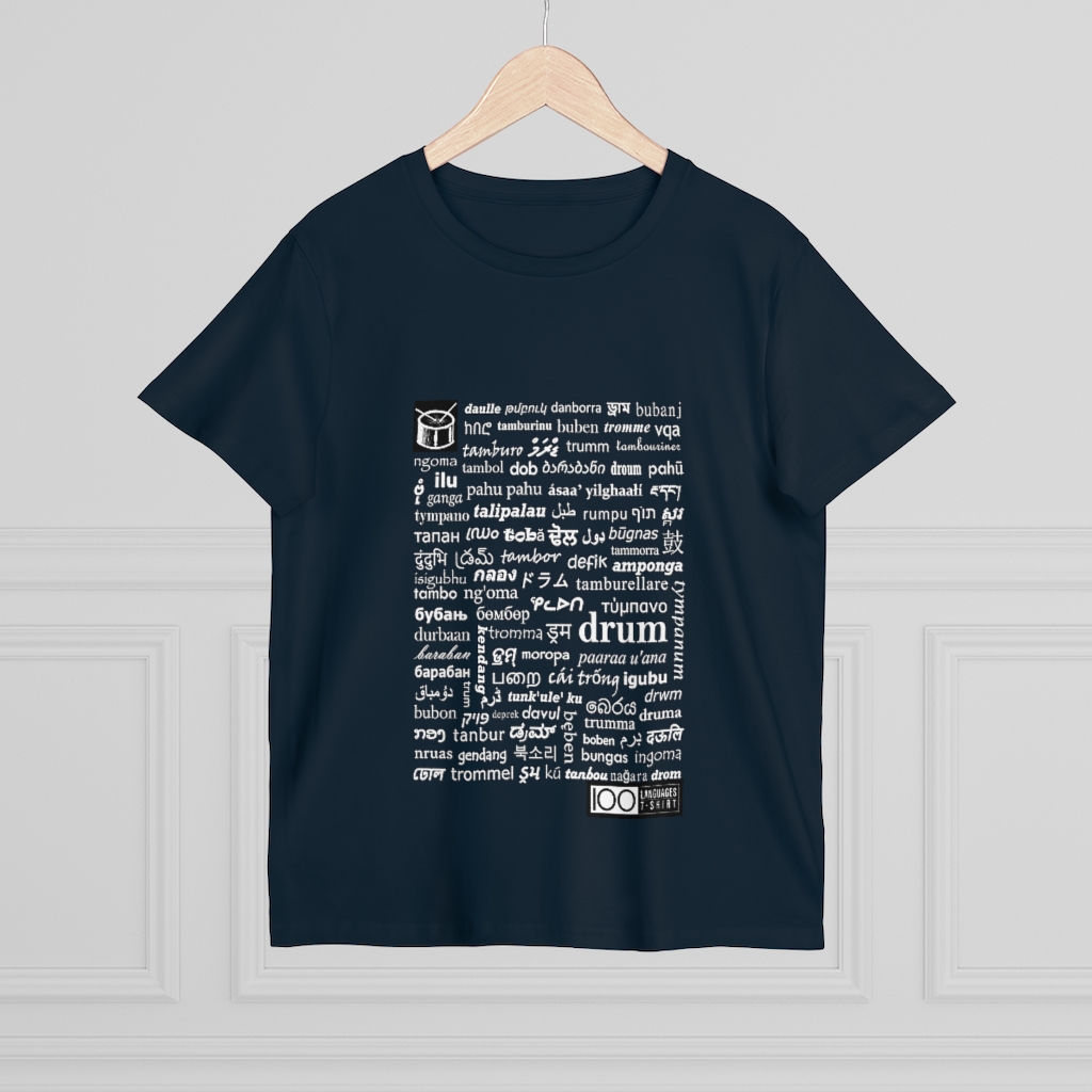 Women's Drum Tee - white print - Image 12