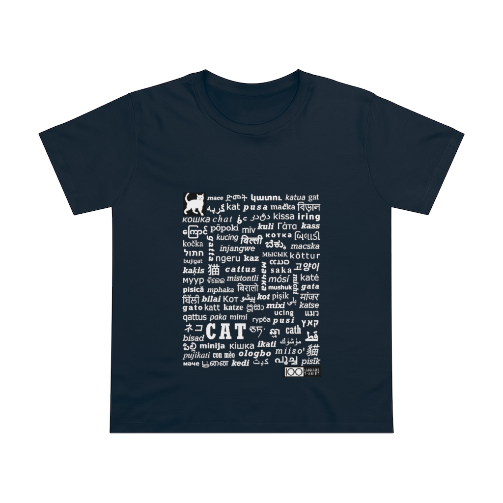 Women's Cat Tee - white print - Image 9
