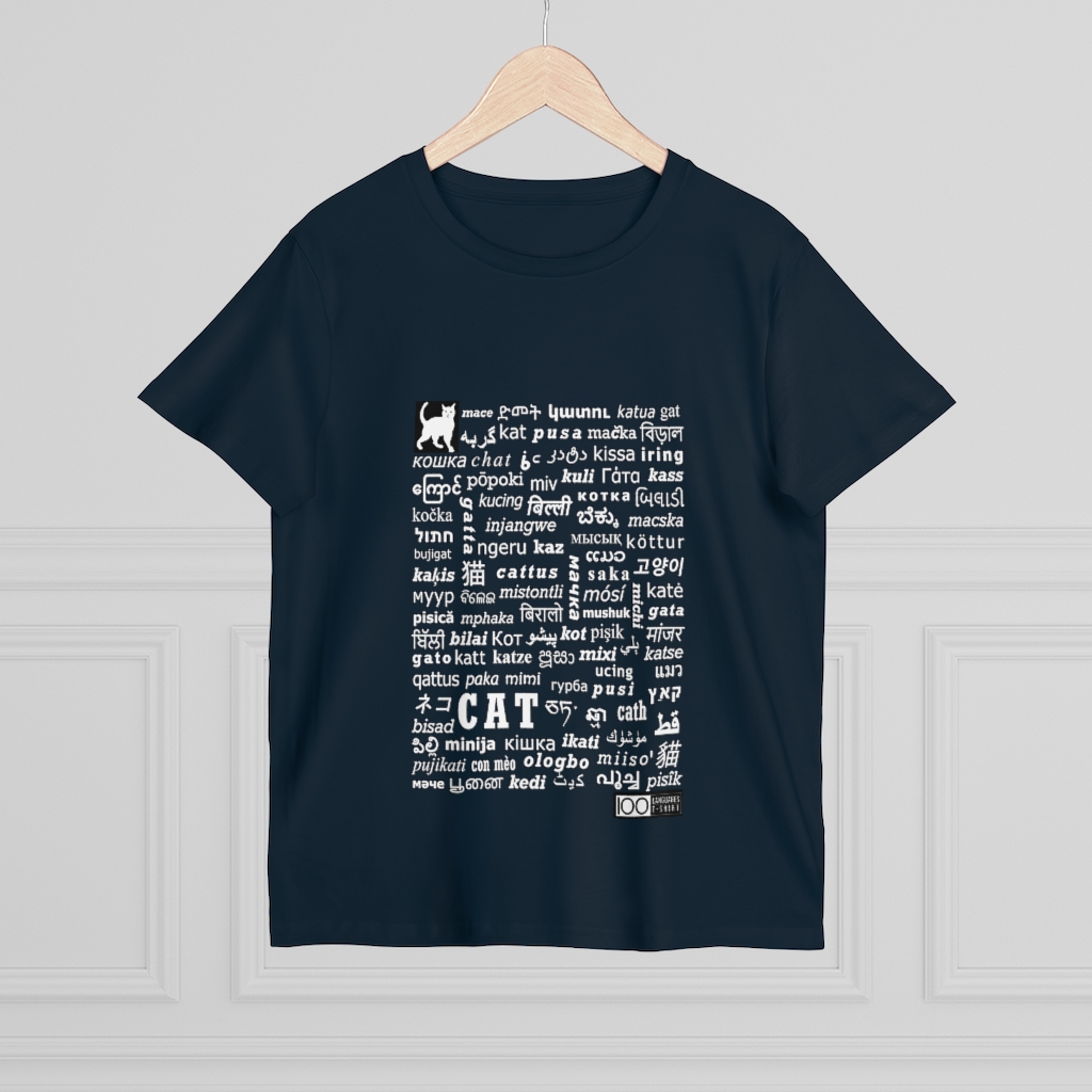 Women's Cat Tee - white print - Image 12
