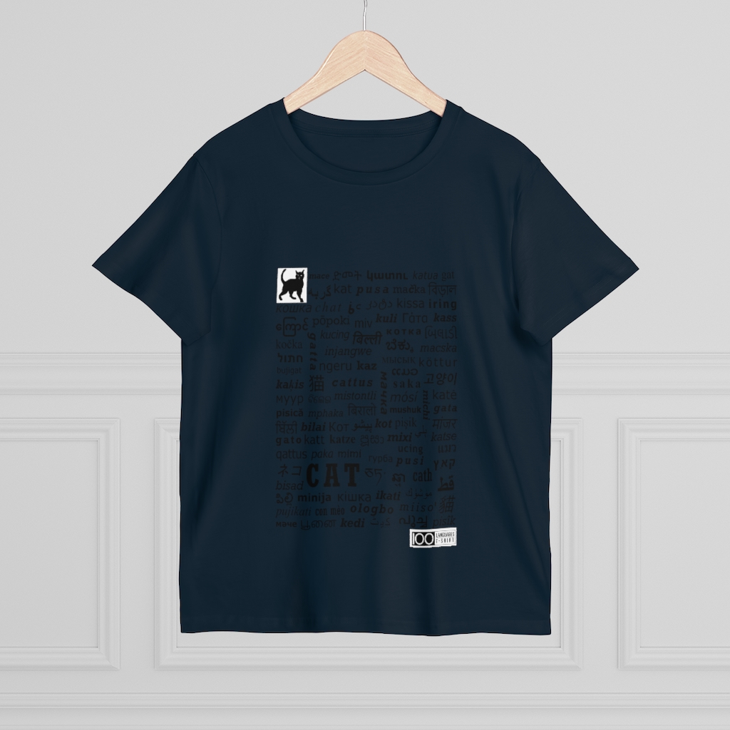 Women's Cat Tee - black print - Image 12