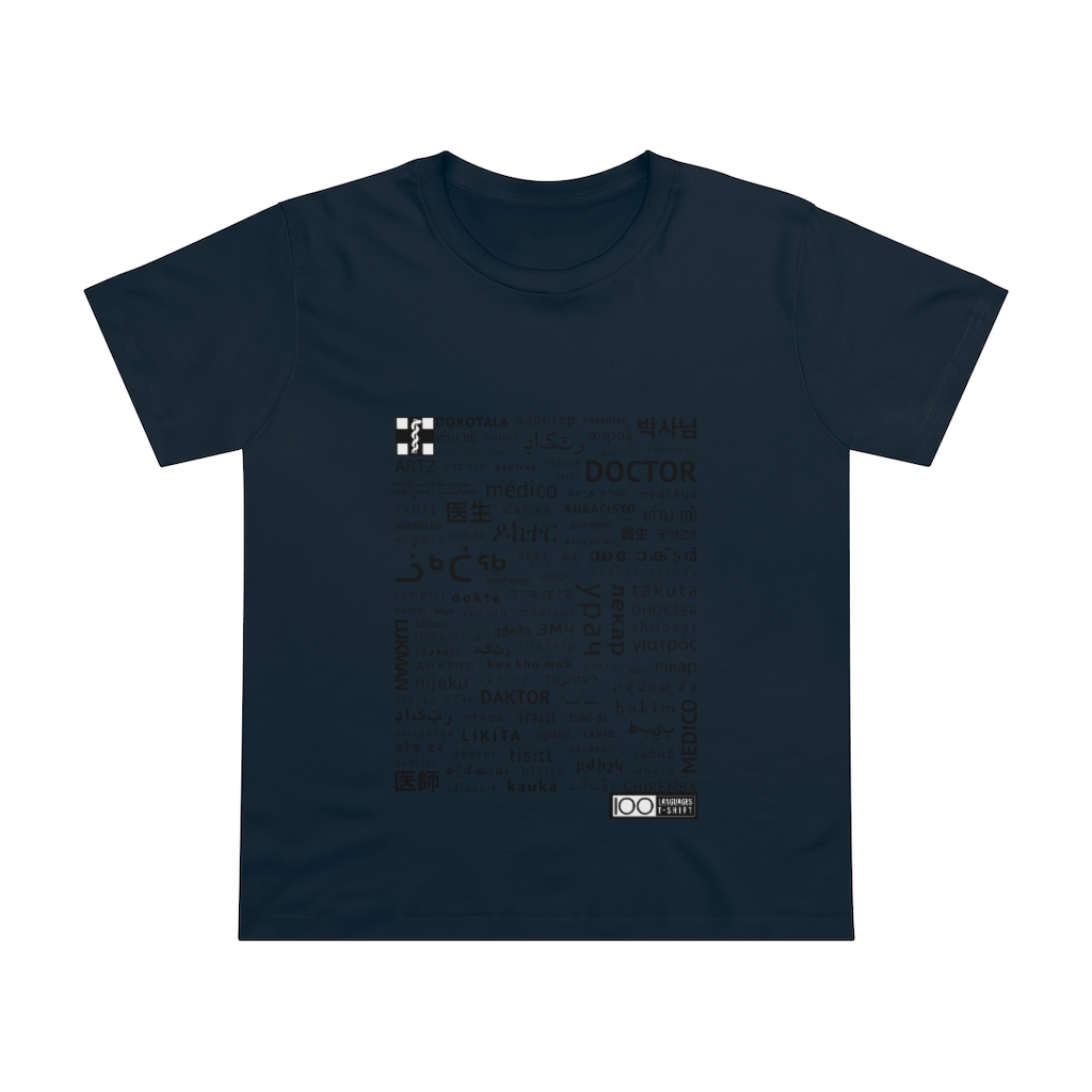 Women's Doctor Tee - black print - Image 9