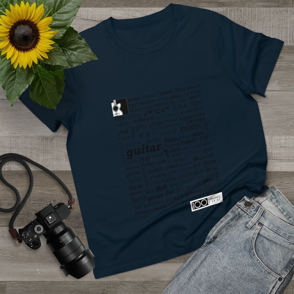 Women's Guitar Tee - black print - Image 10