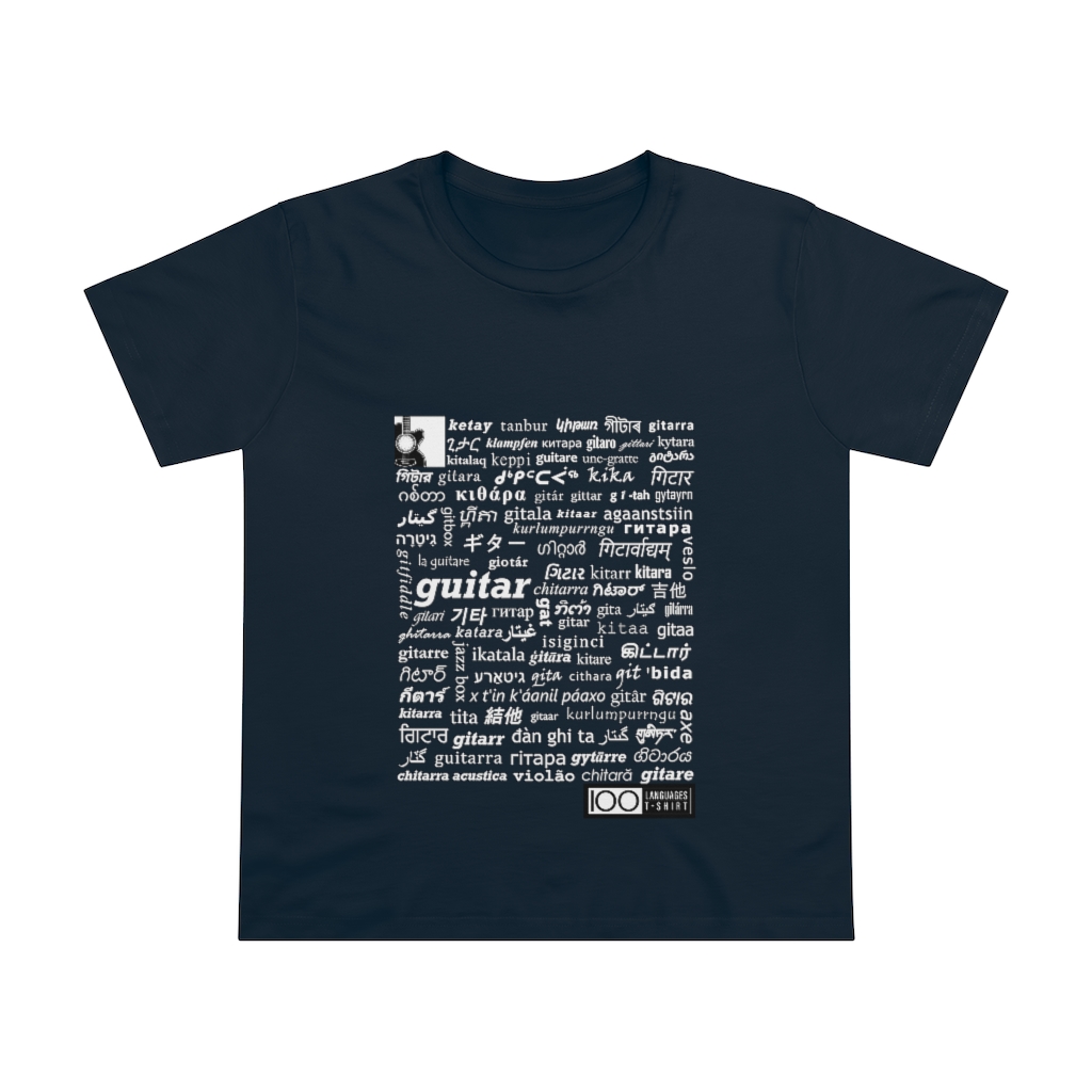 Women's Guitar Tee - white print - Image 9