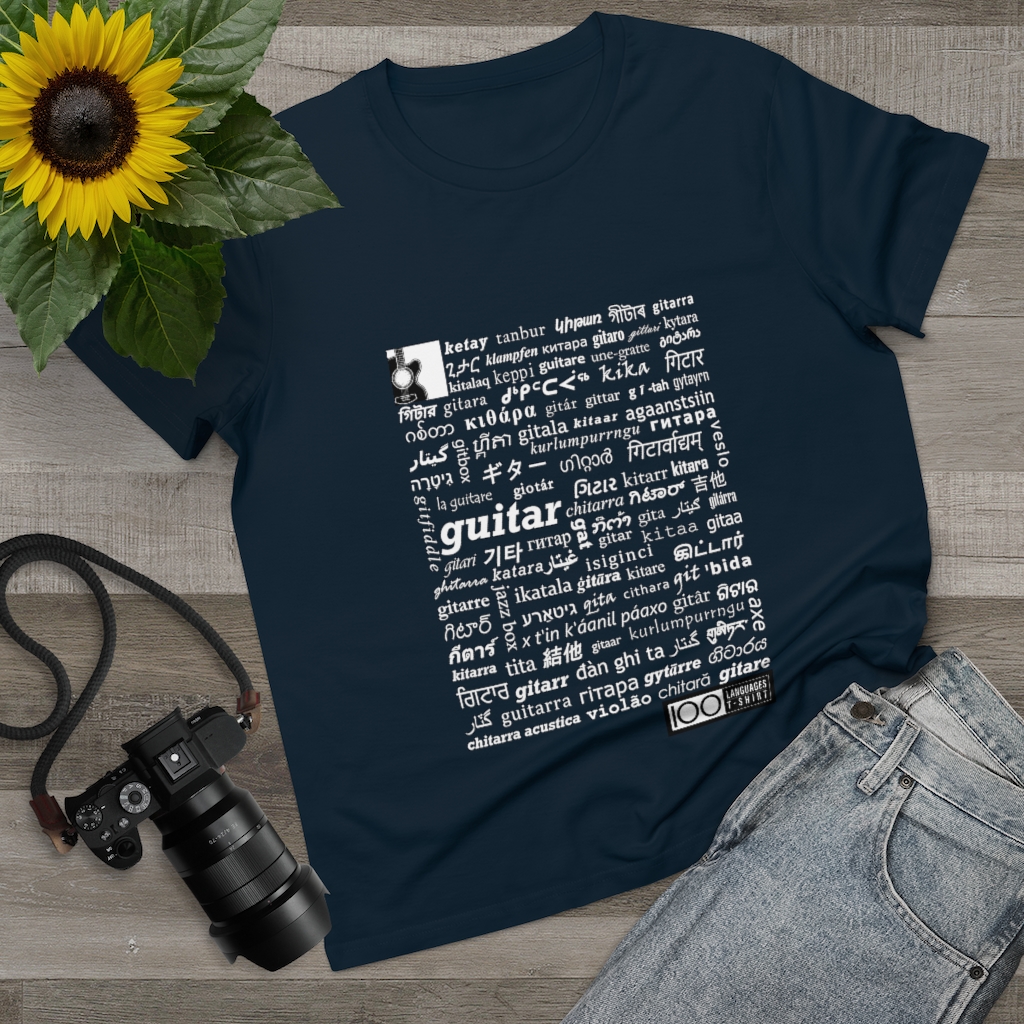 Women's Guitar Tee - white print - Image 10