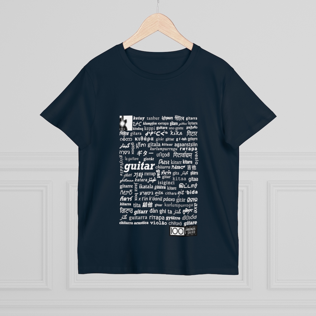 Women's Guitar Tee - white print - Image 12