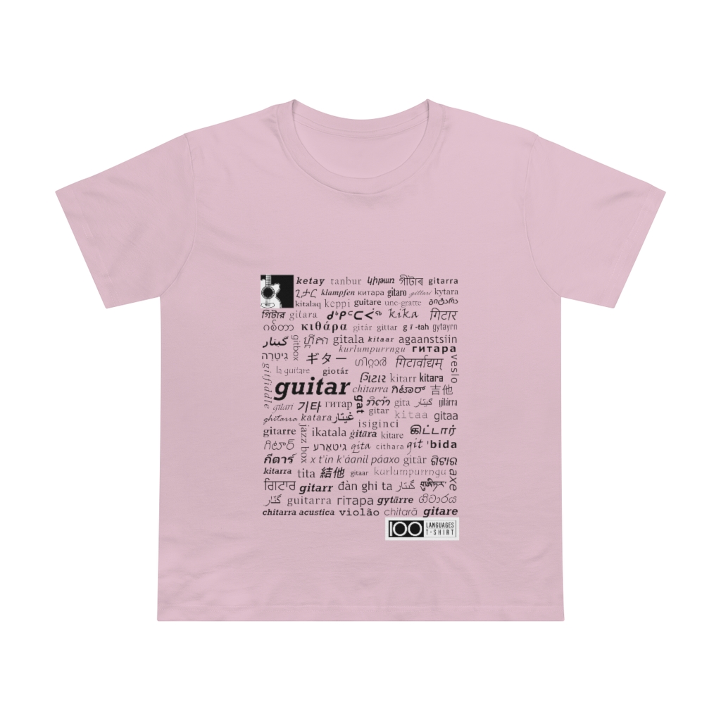 Women's Guitar Tee - black print - Image 13