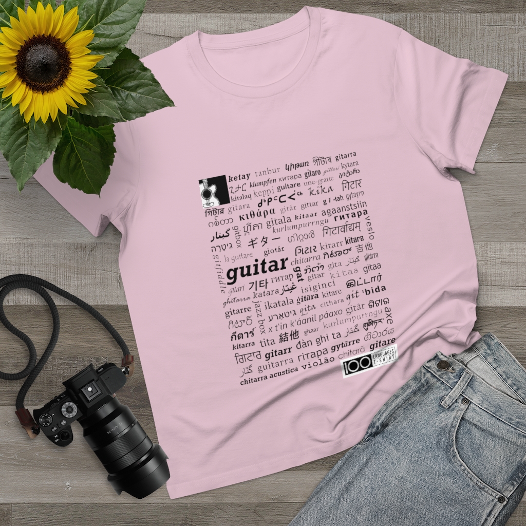 Women's Guitar Tee - black print - Image 14