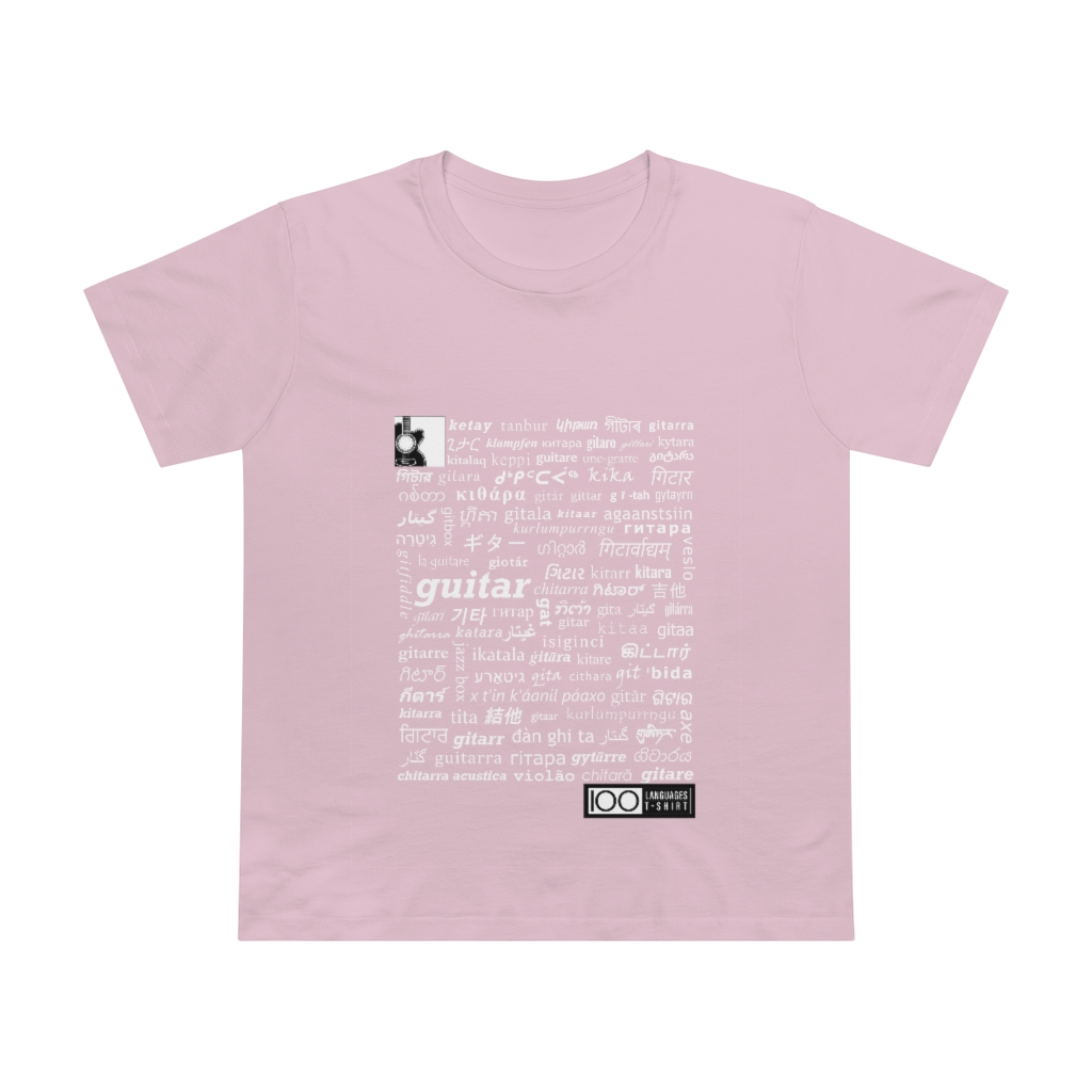 Women's Guitar Tee - white print - Image 13
