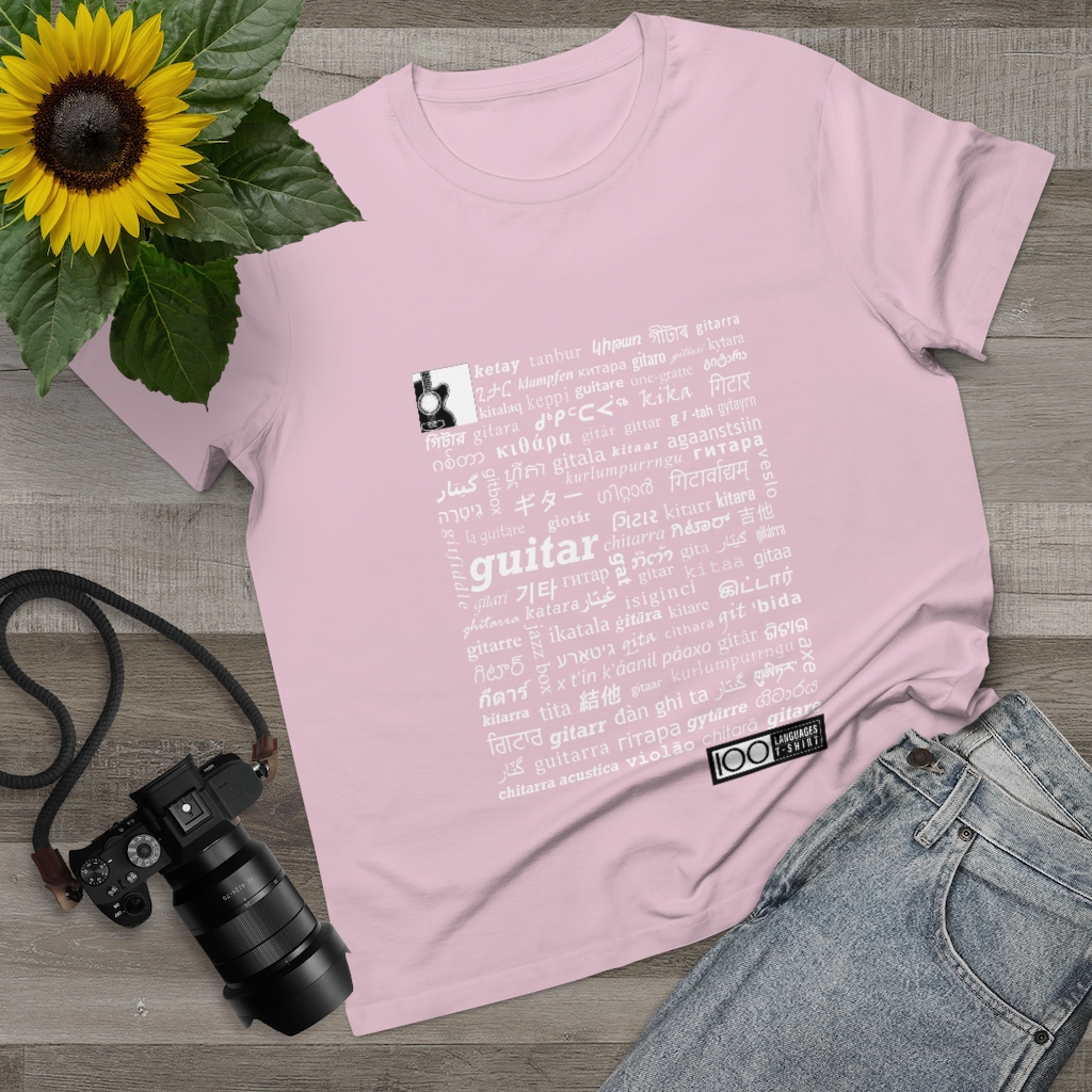 Women's Guitar Tee - white print - Image 14