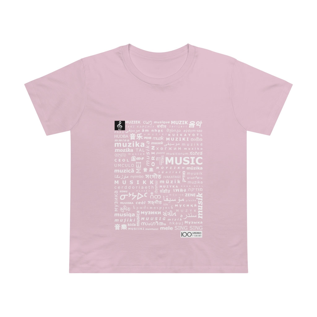Women's Music Tee - white print - Image 13