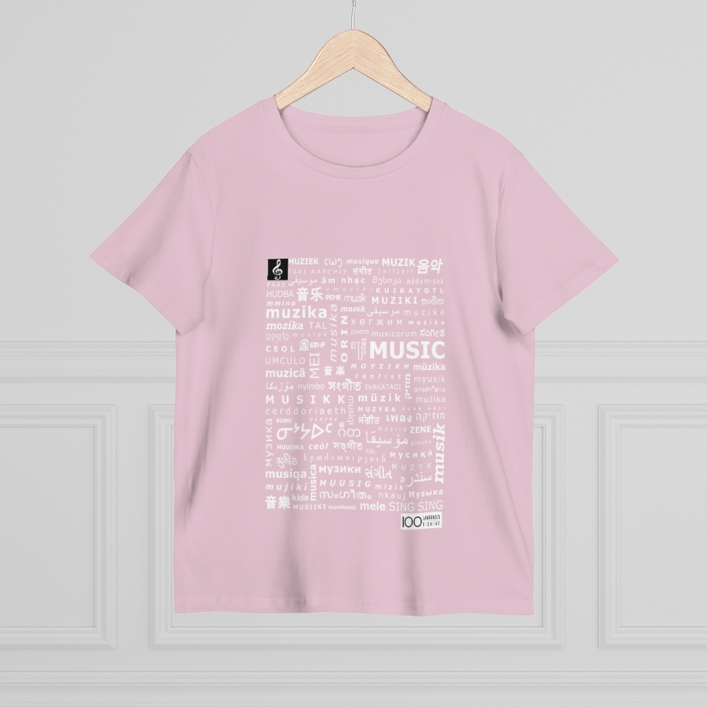 Women's Music Tee - white print - Image 16