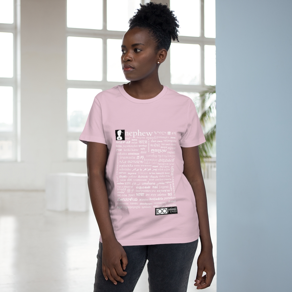 Women's Nephew Tee - white print - Image 15