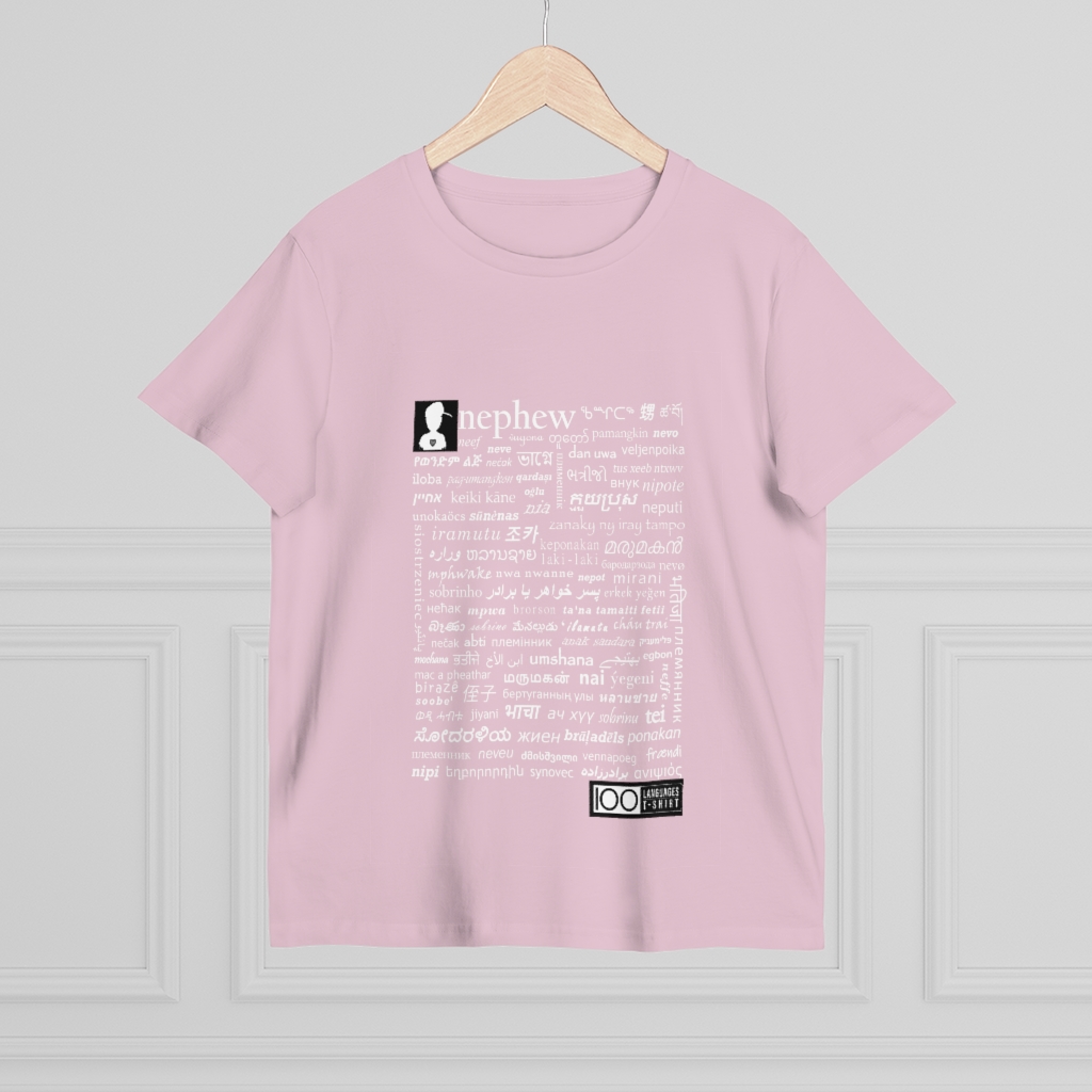 Women's Nephew Tee - white print - Image 16