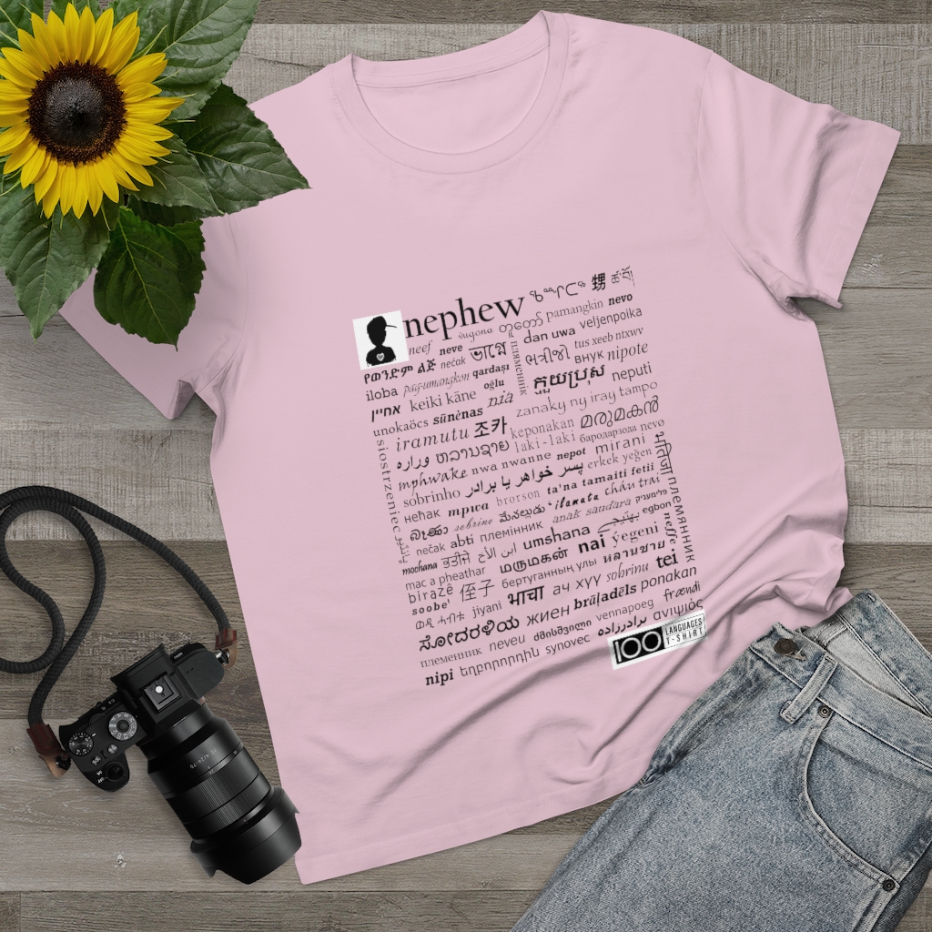 Women's Nephew Tee - black print - Image 2